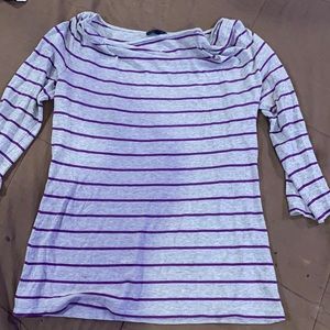3-quarter length sleeve striped shirt
